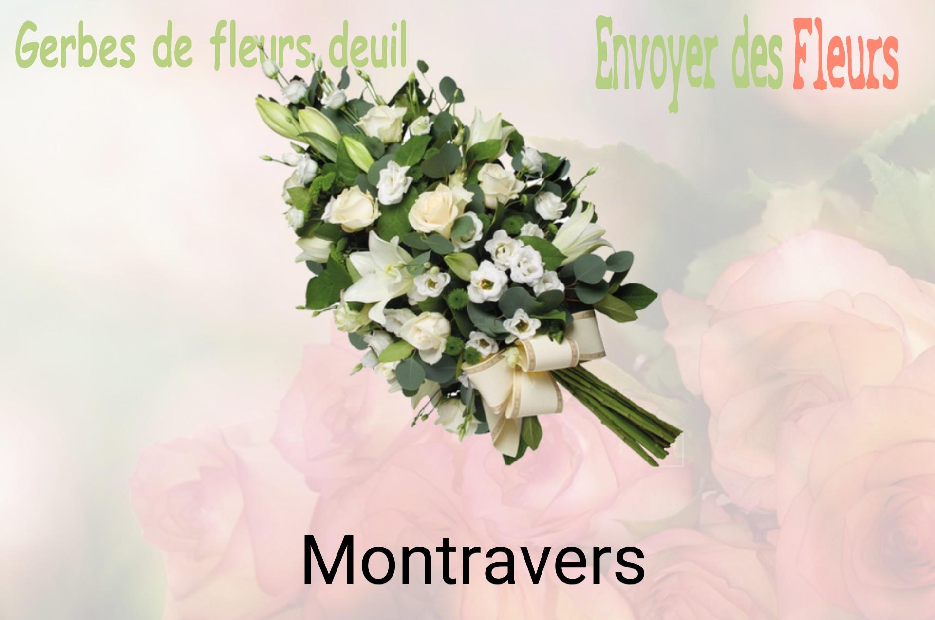 Gerbe de fleurs de deuil livrée à Montravers